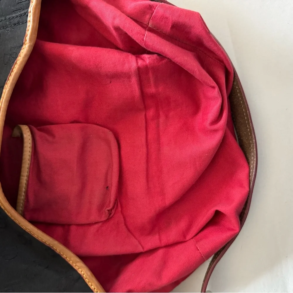 Dooney & Bourke black and tan monogram Handbag hobo